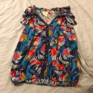 Pattern sleeveless blouse